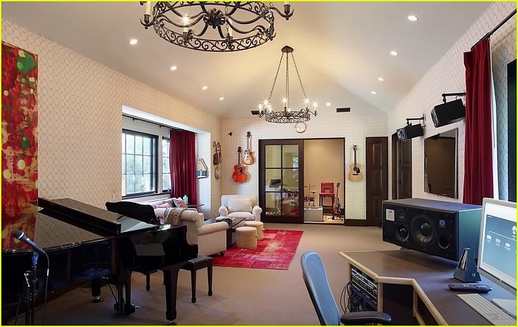 living area inside dwayne johnson's house in los angeles