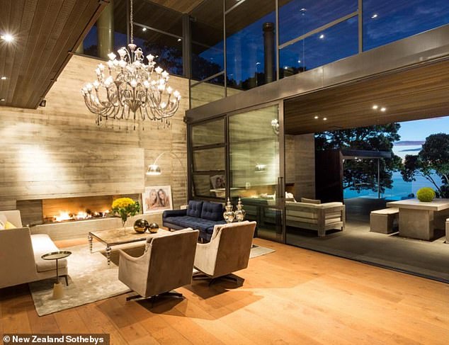 The waterfront property is littered with concrete and cedar touches which contribute to the $20 million asking price
