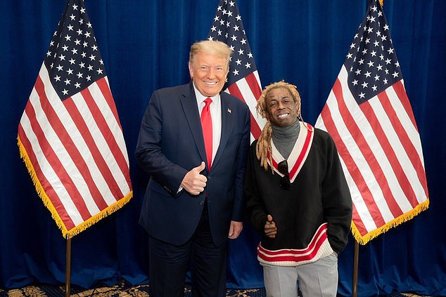 Pardoned: The rapper was one of many pardoned on Trump's last day in office, preventing him from serving time after pleading guilty to possession of a weapon on a private jet in 2019; pictured October 2020