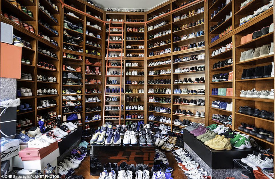 The male Carrie Bradshaw: His estate features a custom room where Khaled stored his famously extensive sneaker collection