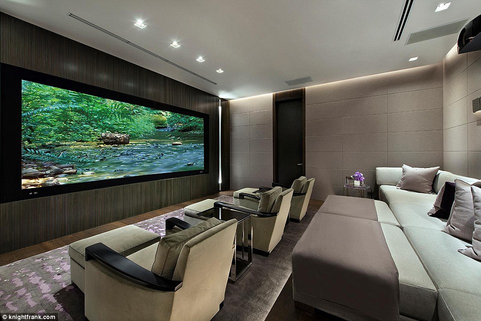 Time to relax: The home, which was designed by Cesar Molina with furnishings from Holly Hunt and Christian Liagre, 'embodies a refreshing emphasis on the value of meditation'