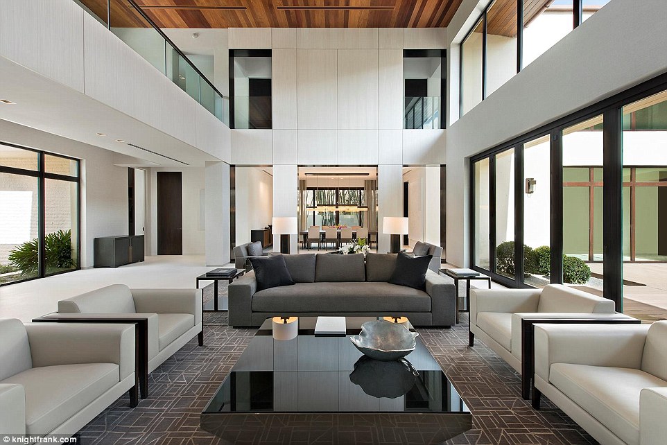 Miami chic: The realtor representing the seller, Knight Frank , also reveals on the listing website that property includes an, 'expansive courtyard,two level gazebo with a full kitchen, bathroom, outdoor shower & fireplace'