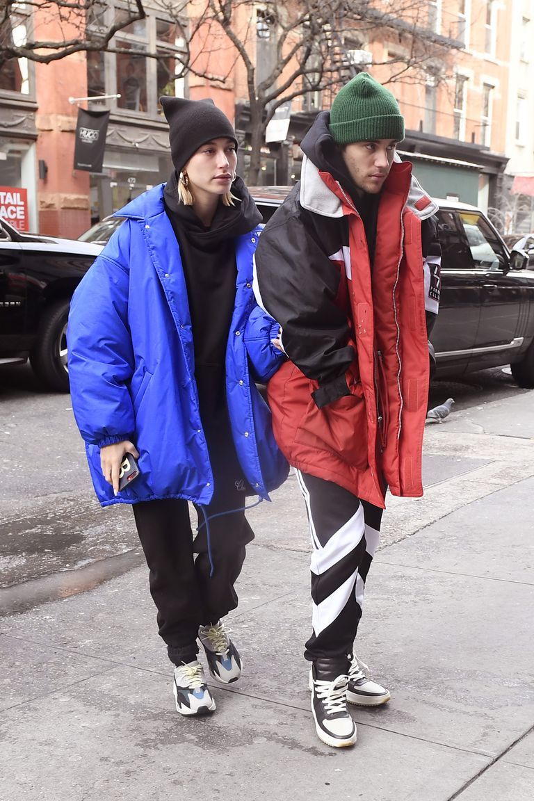 Justin Bieber and Hailey Baldwin Get Cuddly in Giant Jackets Out in New  York City