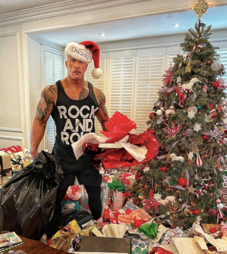 The Rock’s Exclusive Christmas Decorating Behind The Scenes And Teases This Year’s Theme With His Wife and Children – The Rock
