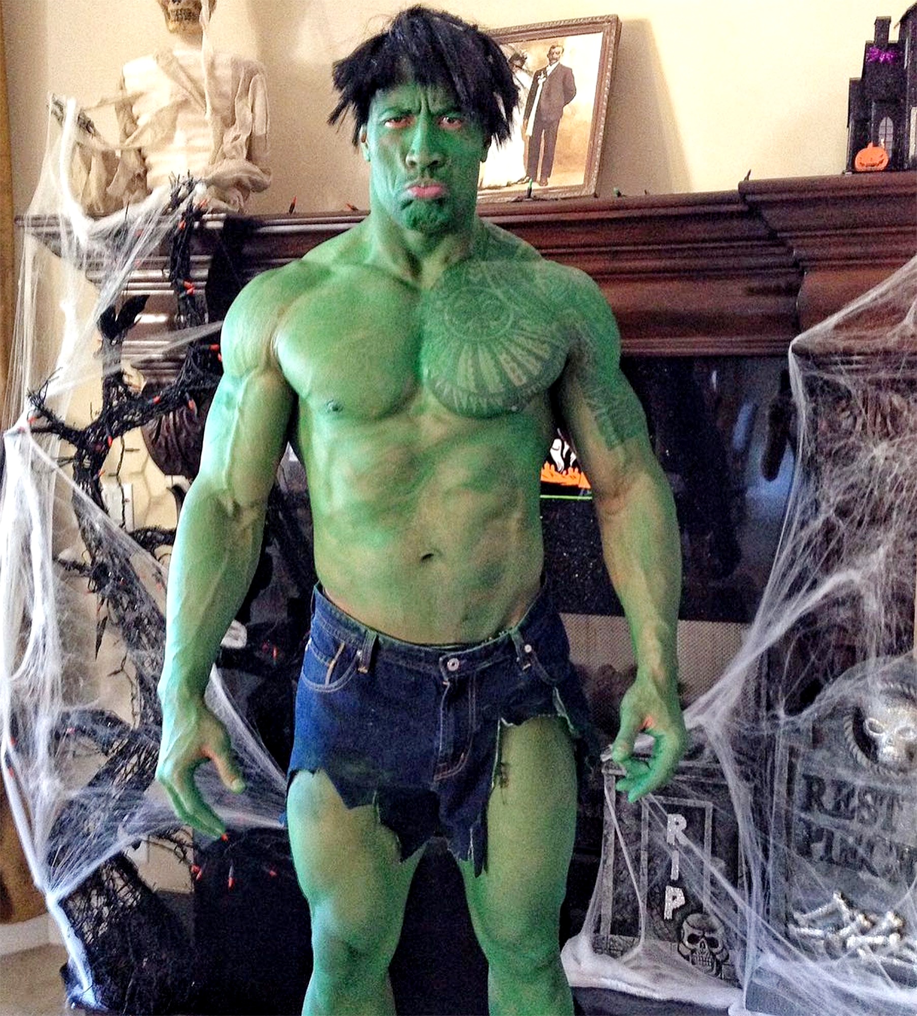 The Rock Conquers the Challenge by Transforming Into 'The Hulk' in His Halloween Costume, Leaving Millions of Fans in Awe