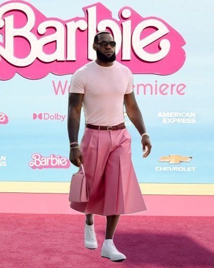 likhoa the latest photos of lebron james wearing a striking pink dress while attending the barbie movie premiere are trending 651a6cea9ab5d The Latest Photos Of Lebron James Wearing A Striking Pink Dress While Attending The Barbie Movie Premiere Are Trending