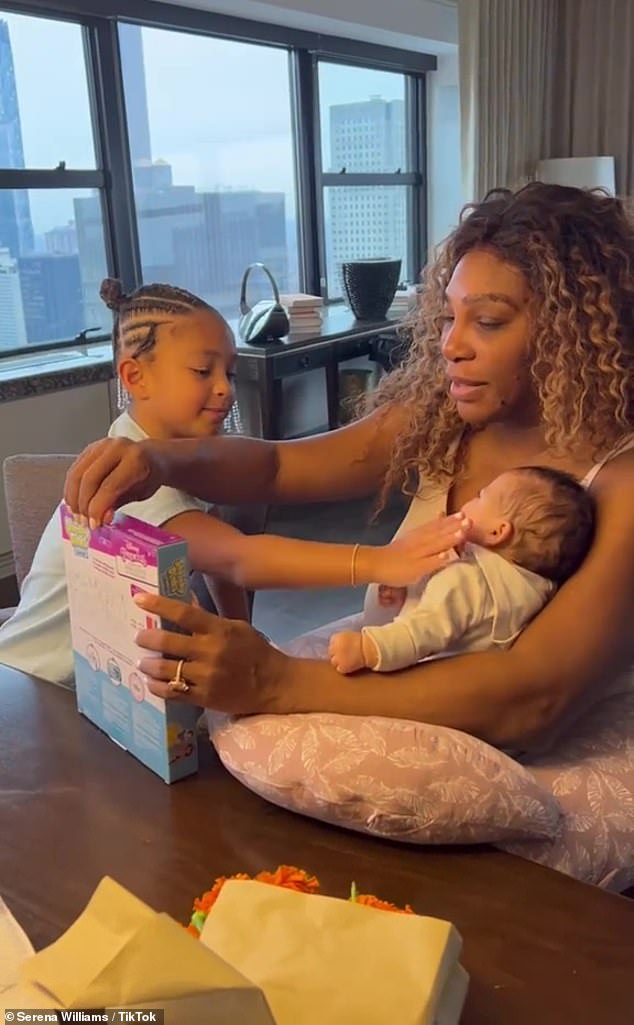 Serena Williams Shares Video Of Daughter Olympia Helping Little Sister Adira ‘work Out’ Taking